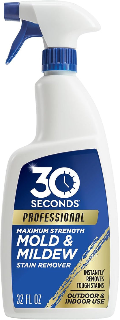 30 SECONDS Pro Mold and Mildew Stain Remover, Scrub Free, Brighter Results Instantly, Ready To Use, 32 Fl. Oz.