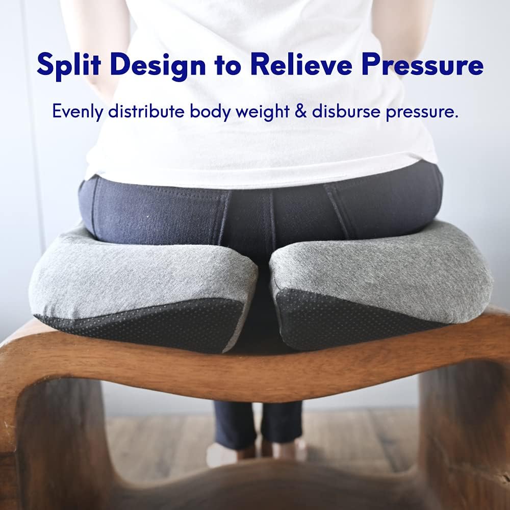 Cushion Lab Patented Pressure Relief Seat Cushion for Long Sitting Hours on Office & Home Chair - Extra-Dense Memory Foam for Soft Support. Car Pad