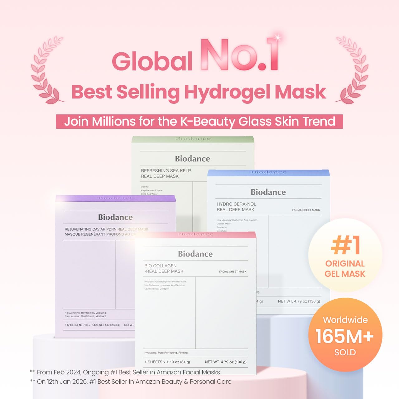 BIODANCE Bio-Collagen Real Deep Mask, Hydrating Overnight Hydrogel Face Mask, Pore Minimizing, Elasticity
