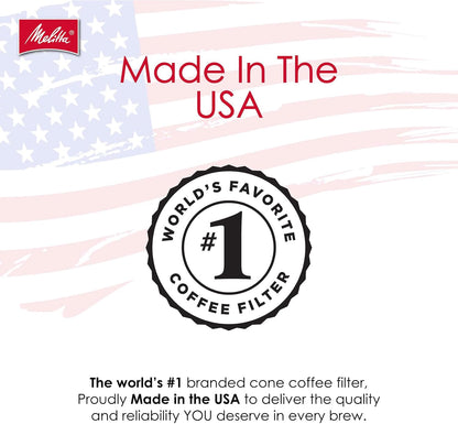 Melitta Cone Coffee Filters, Natural Brown, 100 Count (Pack Of 3), 300 Total Filters - Fits all 8-12 Cup Cone Coffee Makers and