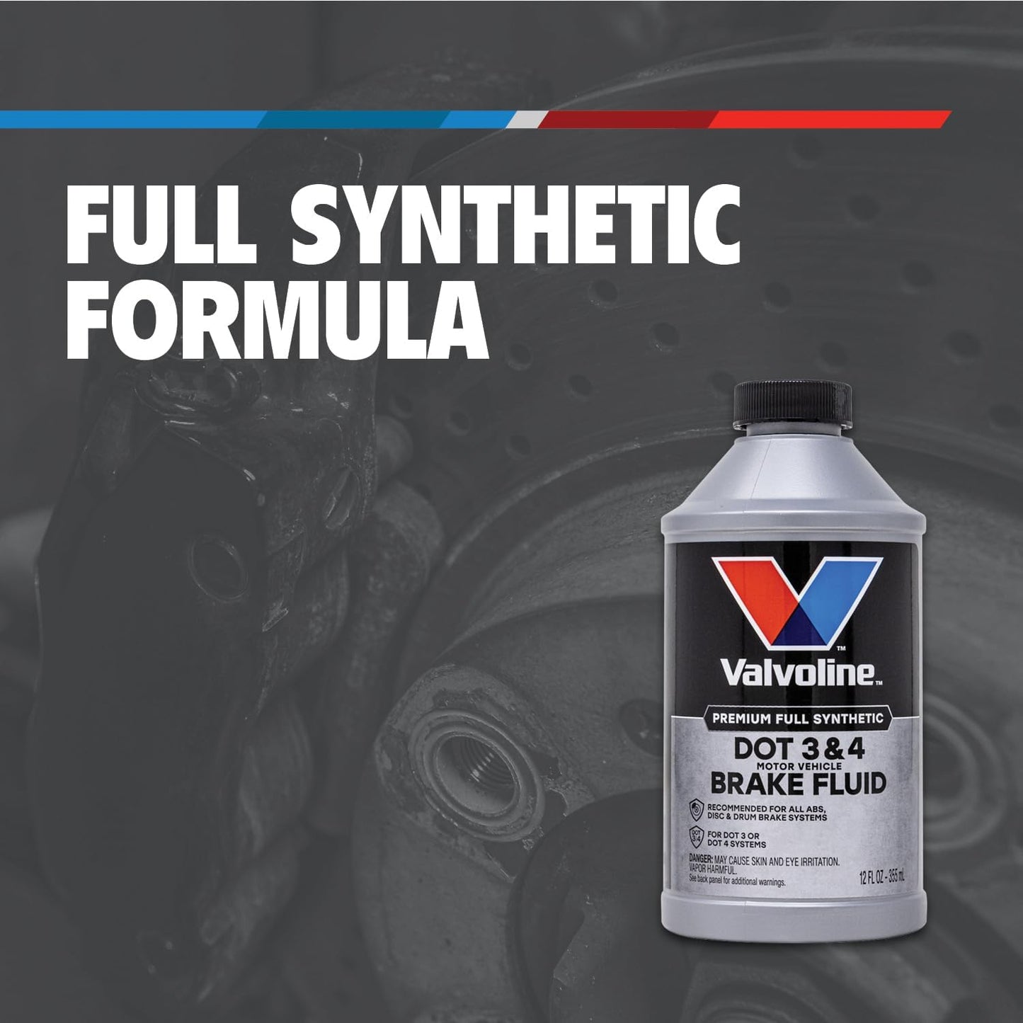 Valvoline DOT 3 & 4 Synthetic Brake Fluid with High Boiling Point, Corrosion Protection, Vapor Lock Resistance, Compatible with