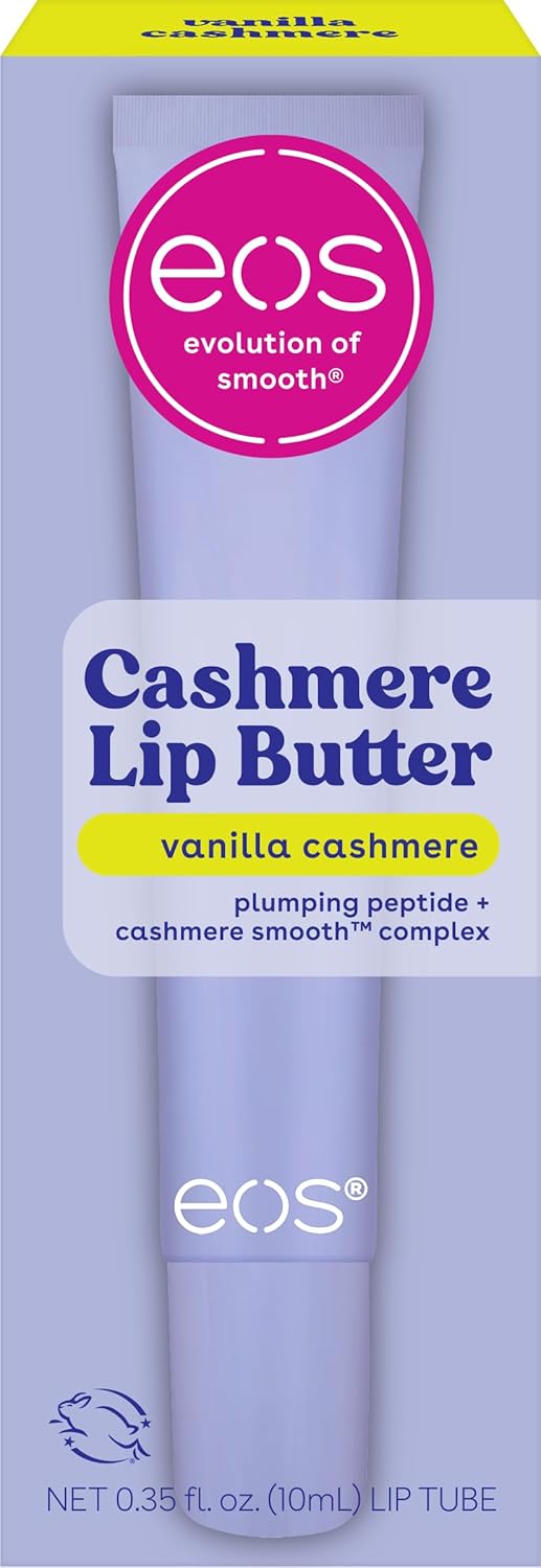 eos Cashmere Lip Butter - Vanilla Cashmere, Plumping Peptides, Smoothing, eos Lip Butter, Shea Butter, Lip Mask, Lip Moisturizer, Soft