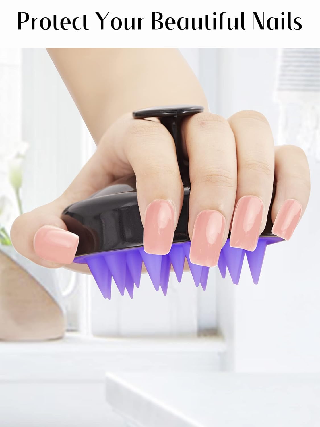 HEETA Scalp Massager Hair Growth, Soft Silicone Scalp Scrubber Shampoo Brush for Exfoliation, Dandruff Removal Head Massage Stress