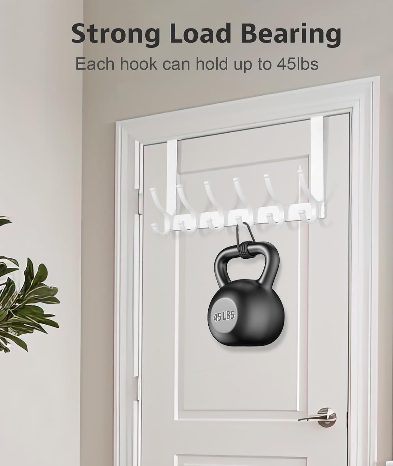 Optish Over The Door Hooks, Door Hanger Hooks for Hanging, Over The Doors Towel Racks for Bathroom, Coat Rack Dorm Essentials (1Pack