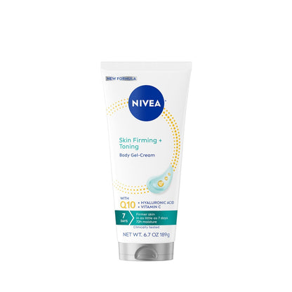 NIVEA Skin Firming & Toning Body Gel Cream with Q10, Hyaluronic Acid and Vitamin C, Clinically Tested Skin Firming & Toning Cream, 72-Hour