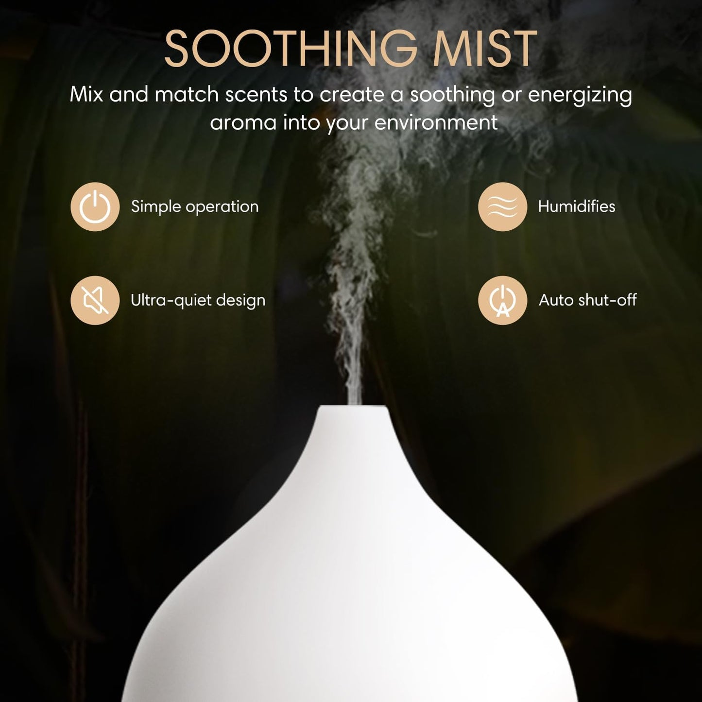 SALKING Essential Oil Diffuser, 100ml Small Aromatherapy Diffuser with Auto Shut-Off Function, Ultrasonic Diffusers for Essential