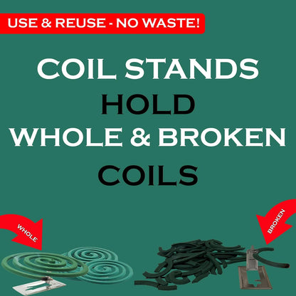 W4W Mosquito Repellent Coils - Outdoor Use Reaches Up to 10 feet - Each Burns for 5-7 Hours (Three Pack Contains 12 coils & 6 Stands)