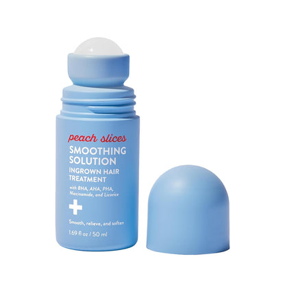 Peach Slices - Smoothing Solution Ingrown Hair Treatment (1.69 oz) - Smooth, Relieve, Soften Skin - 360 Roller - BHA, AHA, PHA