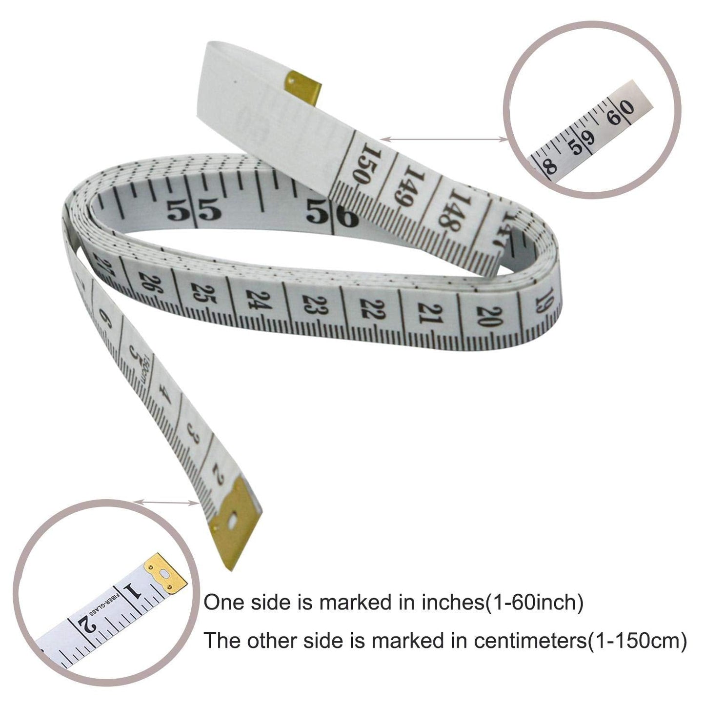 GDMINLO Soft Tape Measure Double Scale Body Sewing Flexible Tailor Craft Vinyl Ruler for Weight Loss Medical Body