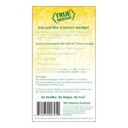 True Lemon 100ct - Water Enhancer - Bulk Dispenser - 0 Calorie Drink Mix Packets For Water - Sugar Free Lemon Flavoring Powder Packets