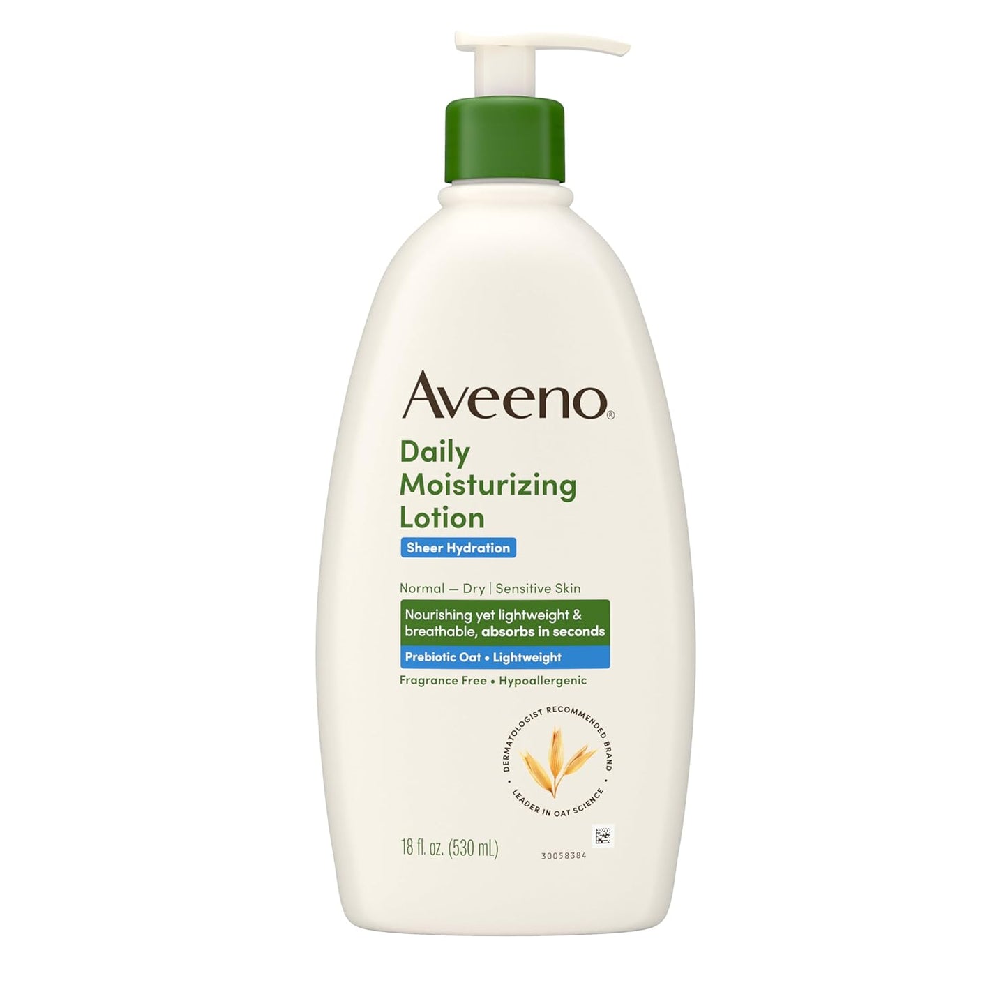 Aveeno Sheer Hydration Fragrance-Free Daily Moisturizing Lotion with Prebiotic Oat for Dry Skin