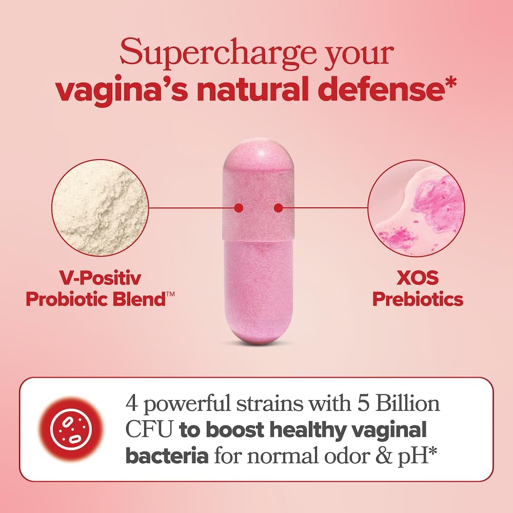 O Positiv URO Vaginal Probiotics for Women pH Balance with Prebiotics & Lactobacillus Vaginal Health Supplement Promote Healthy Vaginal Odor &