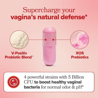 O Positiv URO Vaginal Probiotics for Women pH Balance with Prebiotics & Lactobacillus Vaginal Health Supplement Promote Healthy Vaginal Odor &