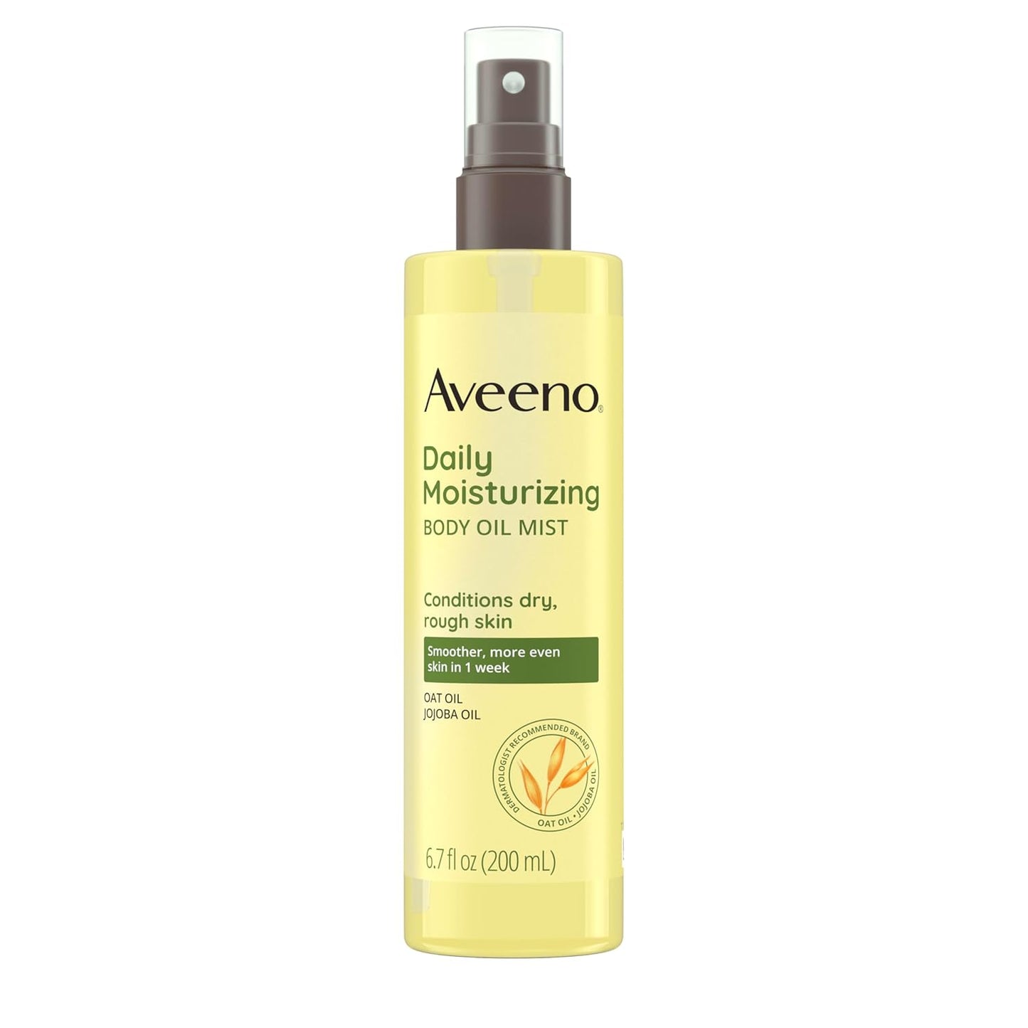 Aveeno Daily Moisturizing Dry Body Oil Mist with Oat & Jojoba Oil for Dry, Rough, Sensitive Skin, Lightweight, Non-Greasy, Body Spray