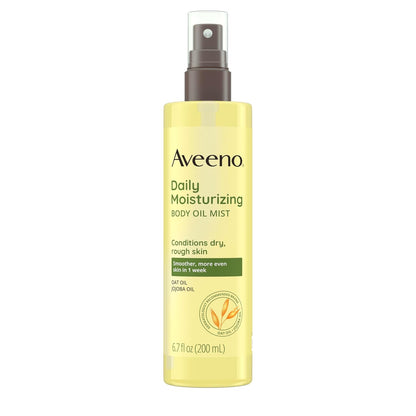 Aveeno Daily Moisturizing Dry Body Oil Mist with Oat & Jojoba Oil for Dry, Rough, Sensitive Skin, Lightweight, Non-Greasy, Body Spray