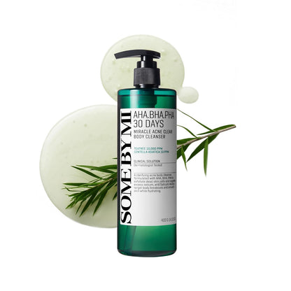 SOME BY MI AHA BHA PHA 30 Days Miracle Acne Clear Body Cleanser 13.5oz Salicylic Acid & Tea Tree Acne Body Wash Deep