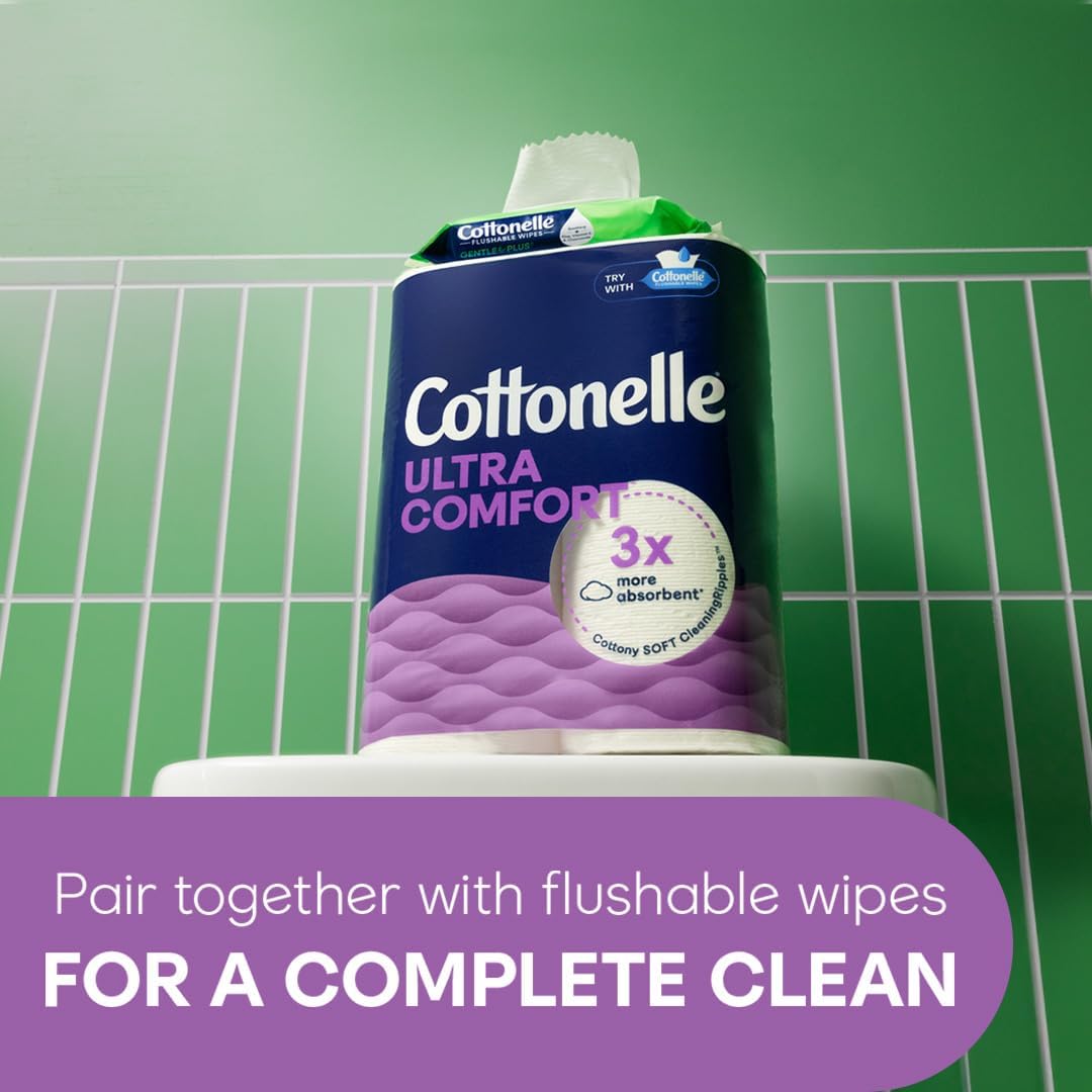 Cottonelle Ultra Comfort Toilet Paper with Cushiony CleaningRipples Texture, Strong Bath