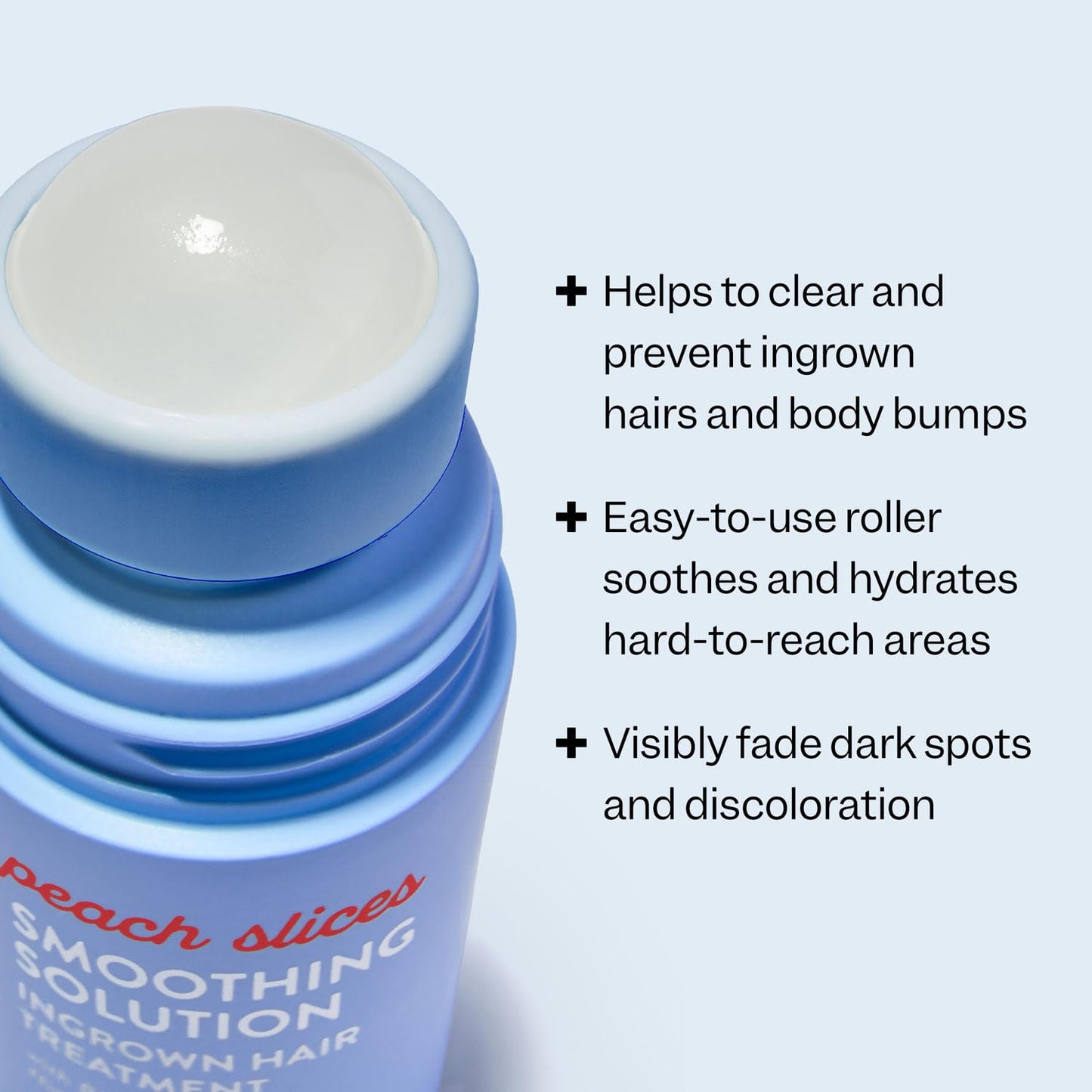 Peach Slices - Smoothing Solution Ingrown Hair Treatment (1.69 oz) - Smooth, Relieve, Soften Skin - 360 Roller - BHA, AHA, PHA