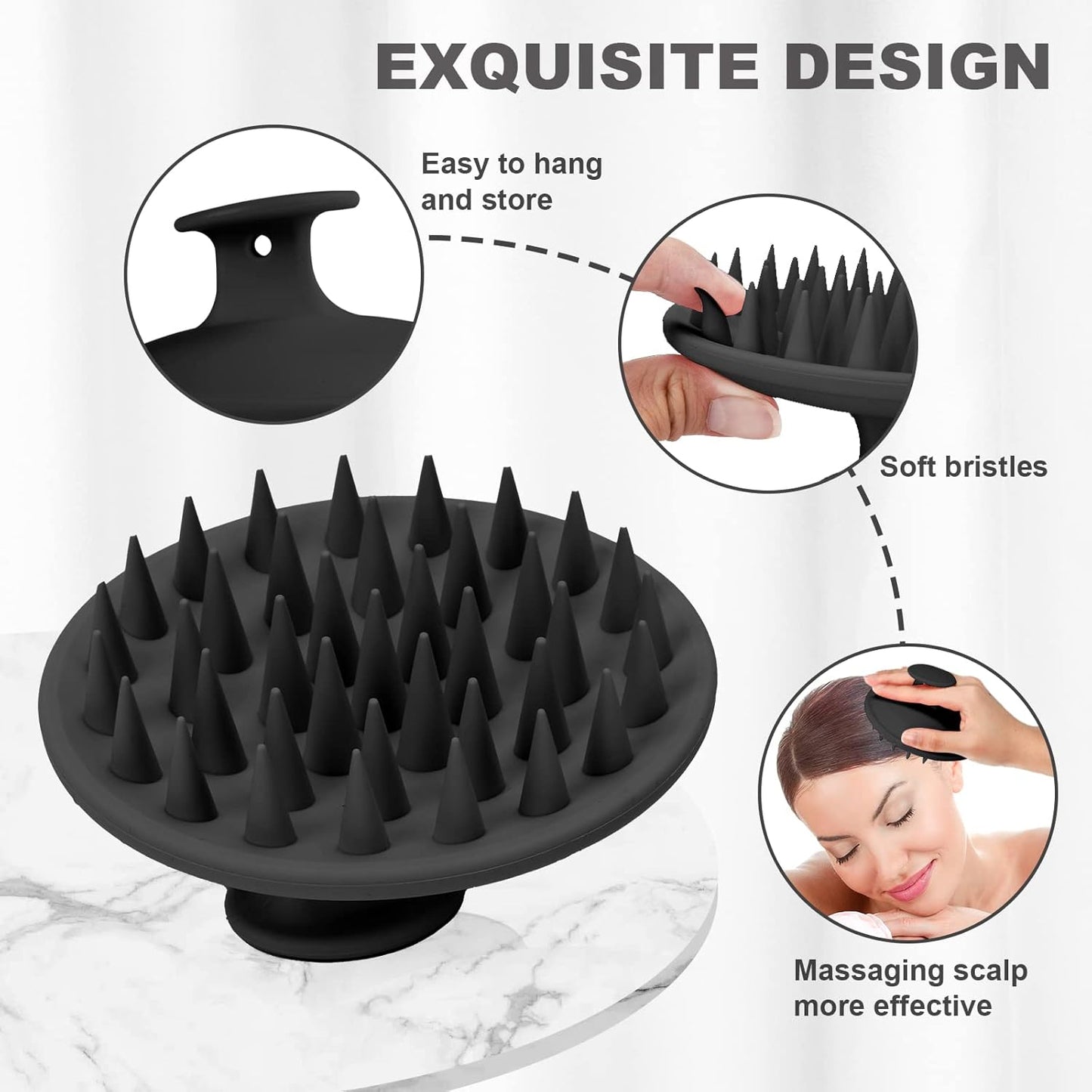 Meartchy Silicone Scalp Massager Shampoo Brush, Scalp Brush for Hair Growth & Dandruff