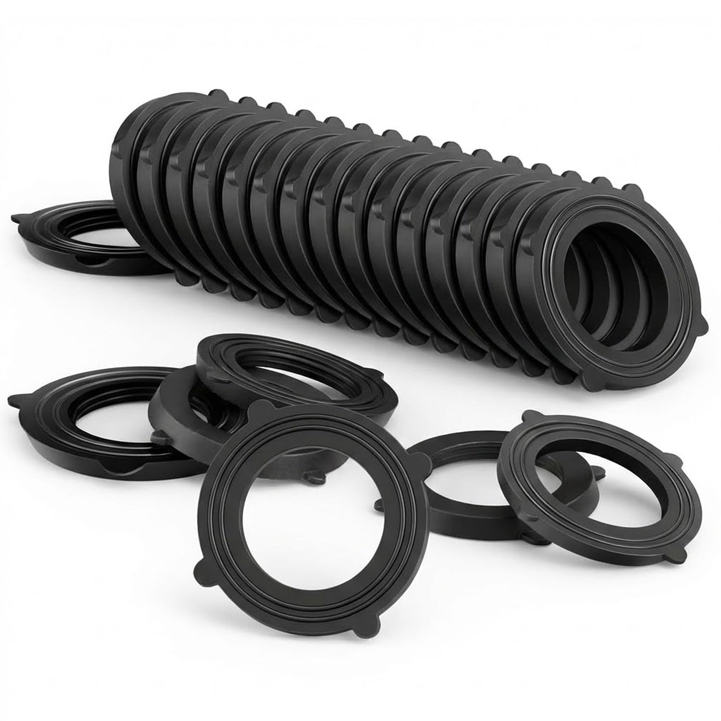 SmoTecQ 30 Pack Garden Hose Washers with Self-Locking Tabs - Heavy Duty Rubber Seals for 3/4" Hose