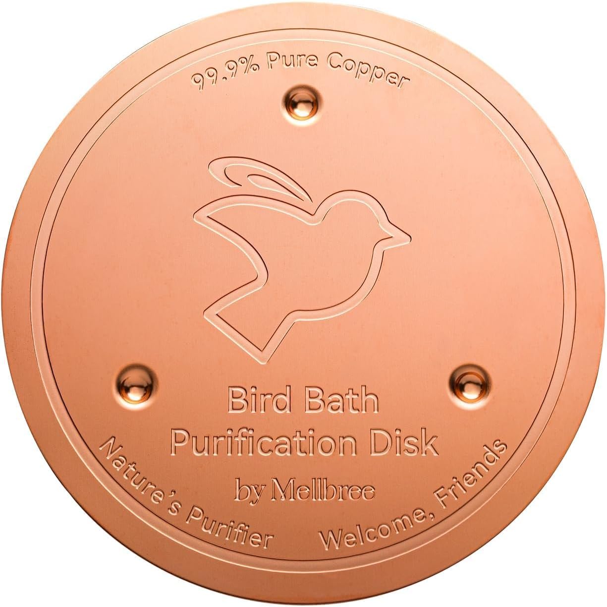 Mellbree Bird Bath Copper Disk, 0.6mm Reinforced 99.99% Pure Copper Cleaning Disk for Physical Safe Clean Water