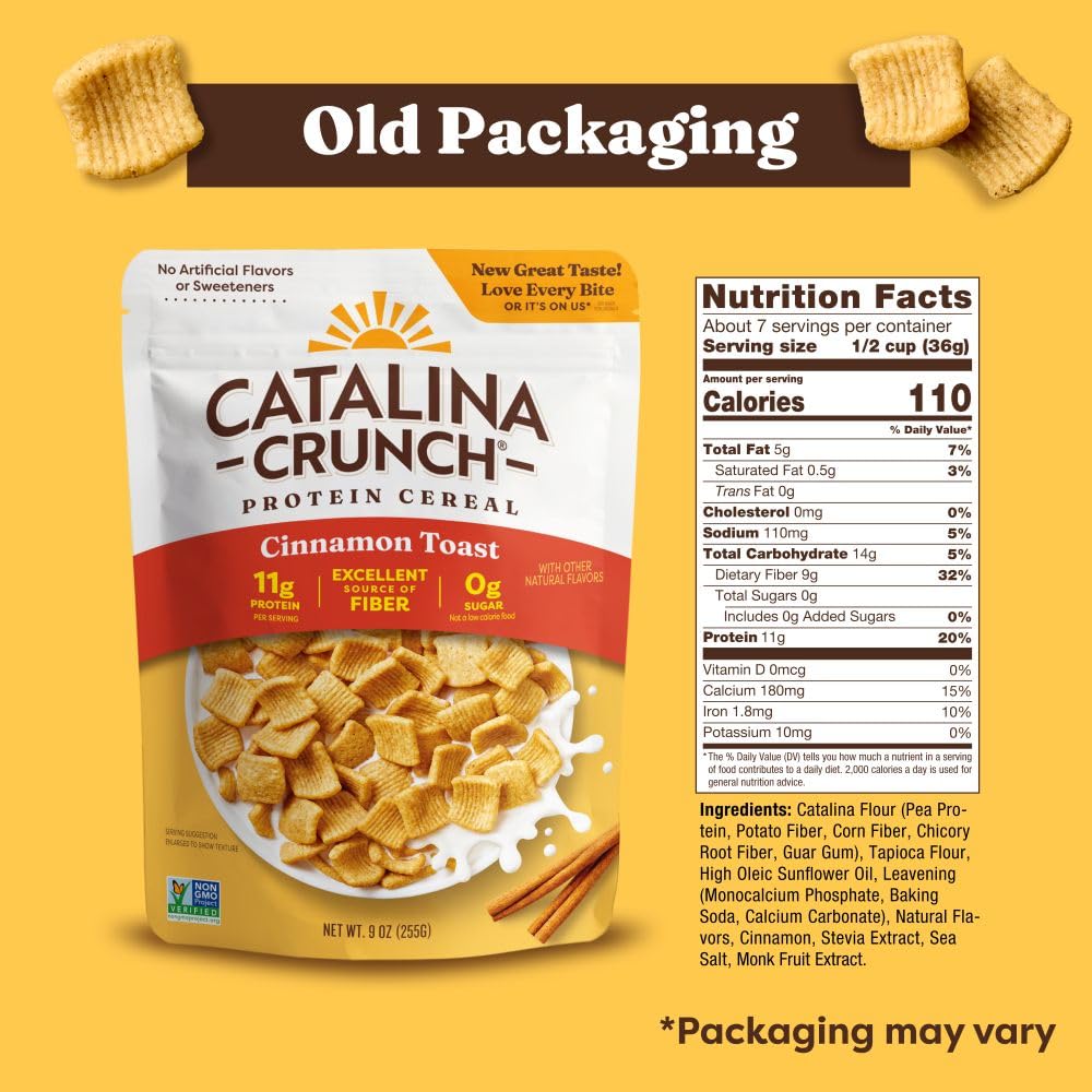 Catalina Crunch Protein Cereal, Sugar Free Breakfast Cereal with 11g of Protein, Gluten Free, Excellent Source of