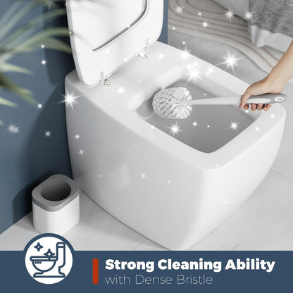 Holaloha Toilet Brush, 2 Pack Toilet Brush and Holder Set Bathroom Accessories, Toilet Bowl Brush and Holder for Bathroom, White