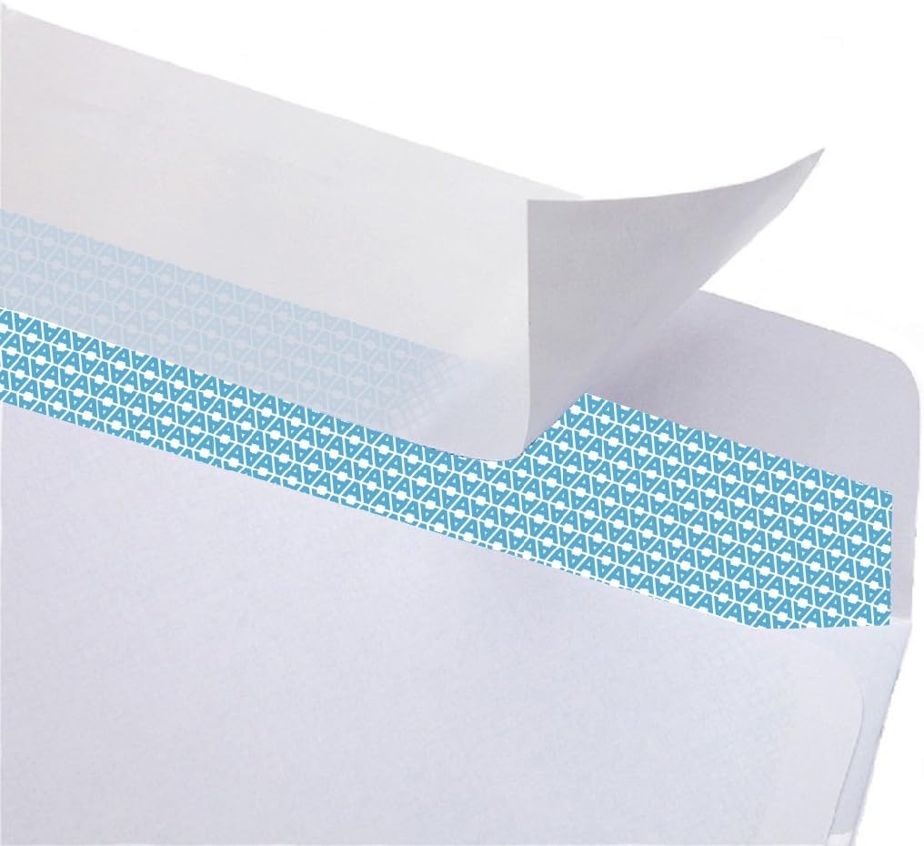 Aimoh Security Self Seal Envelopes 100 Qty |No Window, EnveGuard, 4 x 9", White, 24 LB, 100 Count