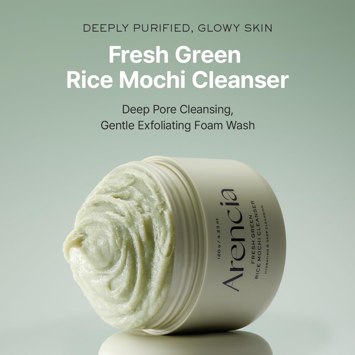 Arencia Korean Rice Mochi Face Cleanser - Face Wash, Gentle Scrub All in One for Deep Cleansing, Moisturizing, Pore Minimizing, Acne-Prone