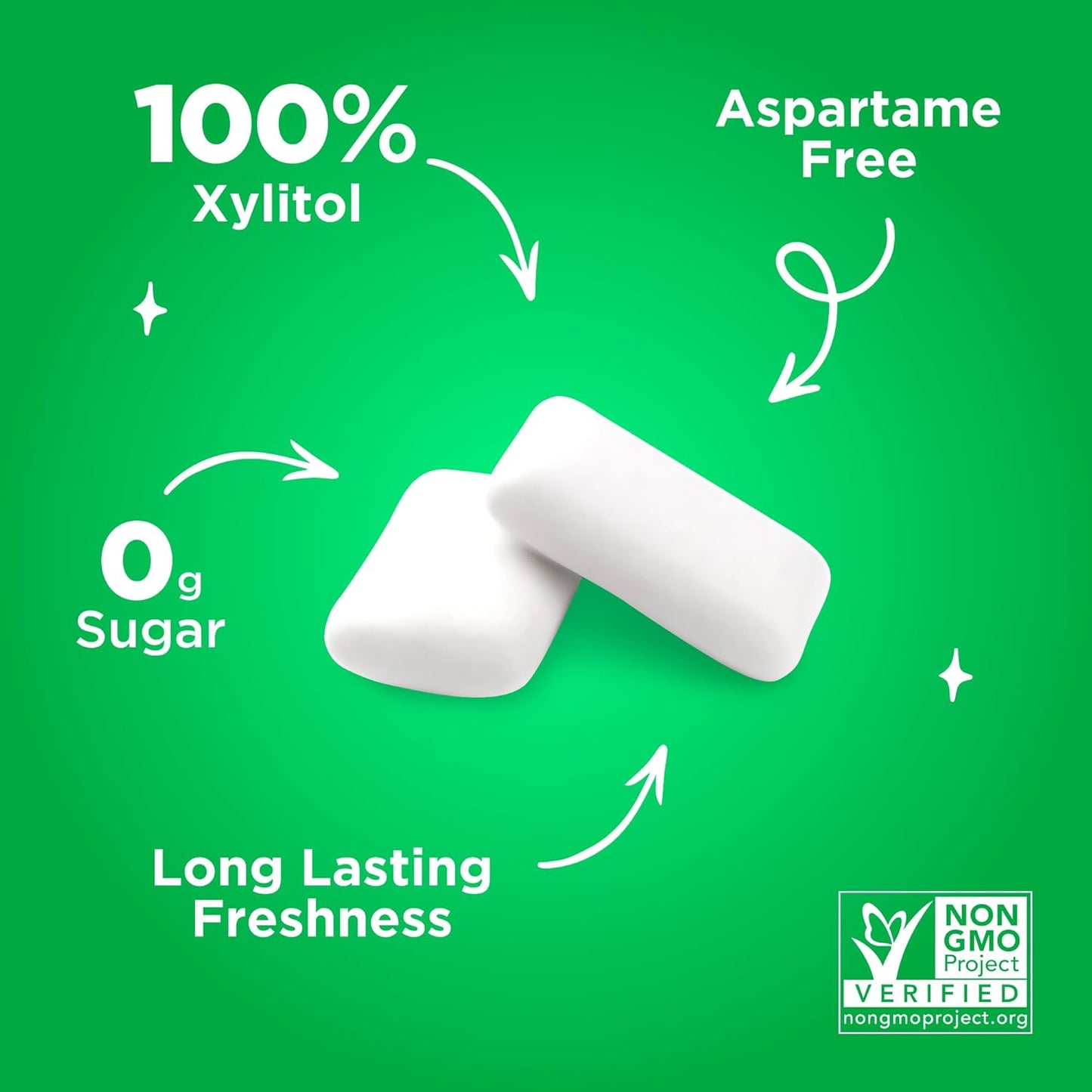 PUR Gum, Aspartame Free Chewing Gum, 100% Xylitol, Natural Spearmint Flavored Gum, 55 Pieces