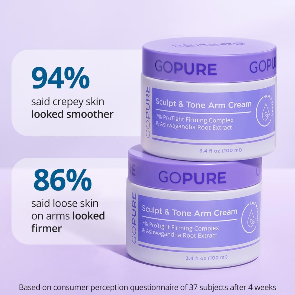 goPure Sculpt & Tone Arm Cream - Firming & Tightening Cream - Visibly Smooths, Lifts, Sculpts Arms - ProTight Complex - Rice Protein, Shea