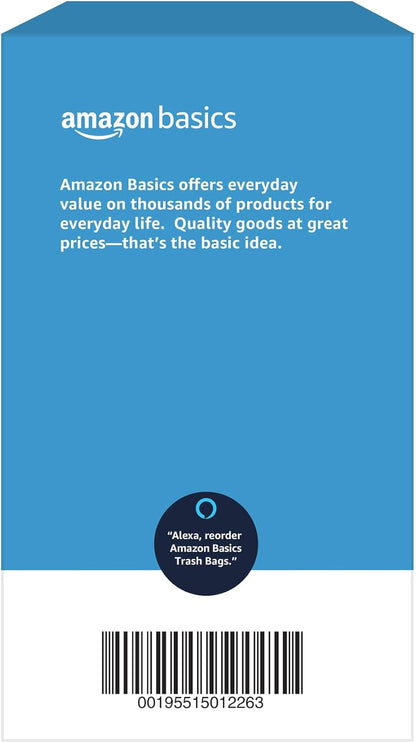 Amazon Basics Multipurpose Drawstring Trash Bags, 30 Gallon Capacity, Tear Resistant, 50 Count