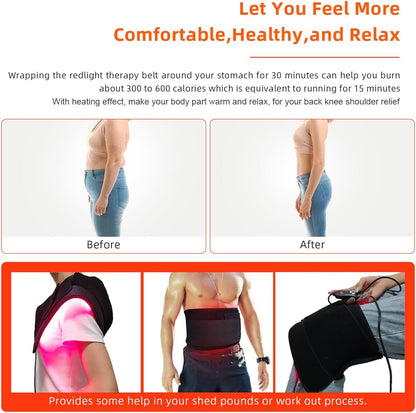 Red Light Therapy Infrared Light Therapy Pad for Body Pain NIR Deep Therapy for Back Knee Hands Feet Relief Portable 660nm 850nm Home Heating Light