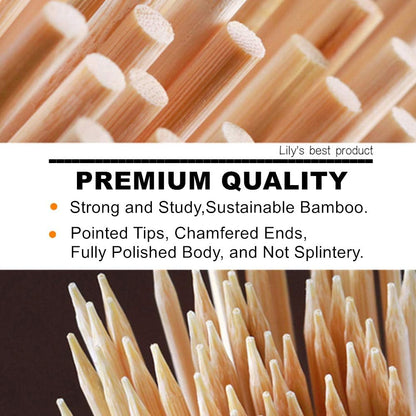 HOPELF 6" Natural Bamboo Skewers for BBQAppetiserFruitCocktailKabobChocolate FountainGrillingBarbecueKitchenCrafting and Party.