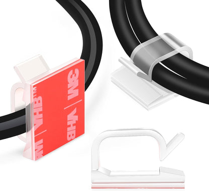 60 PCS XHF 5/8 Adhesive Cable Wire Clips Clear, Outdoor Christmas Light