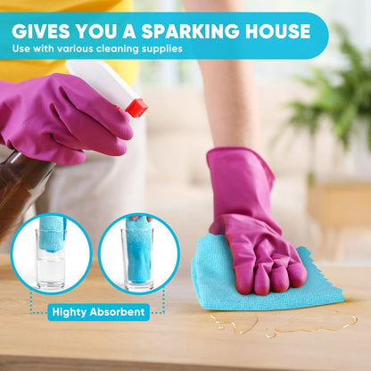 Orighty Microfiber Cleaning Cloth, 24 Pack Highly Absorbent Cleaning Rags, Household Cleaning