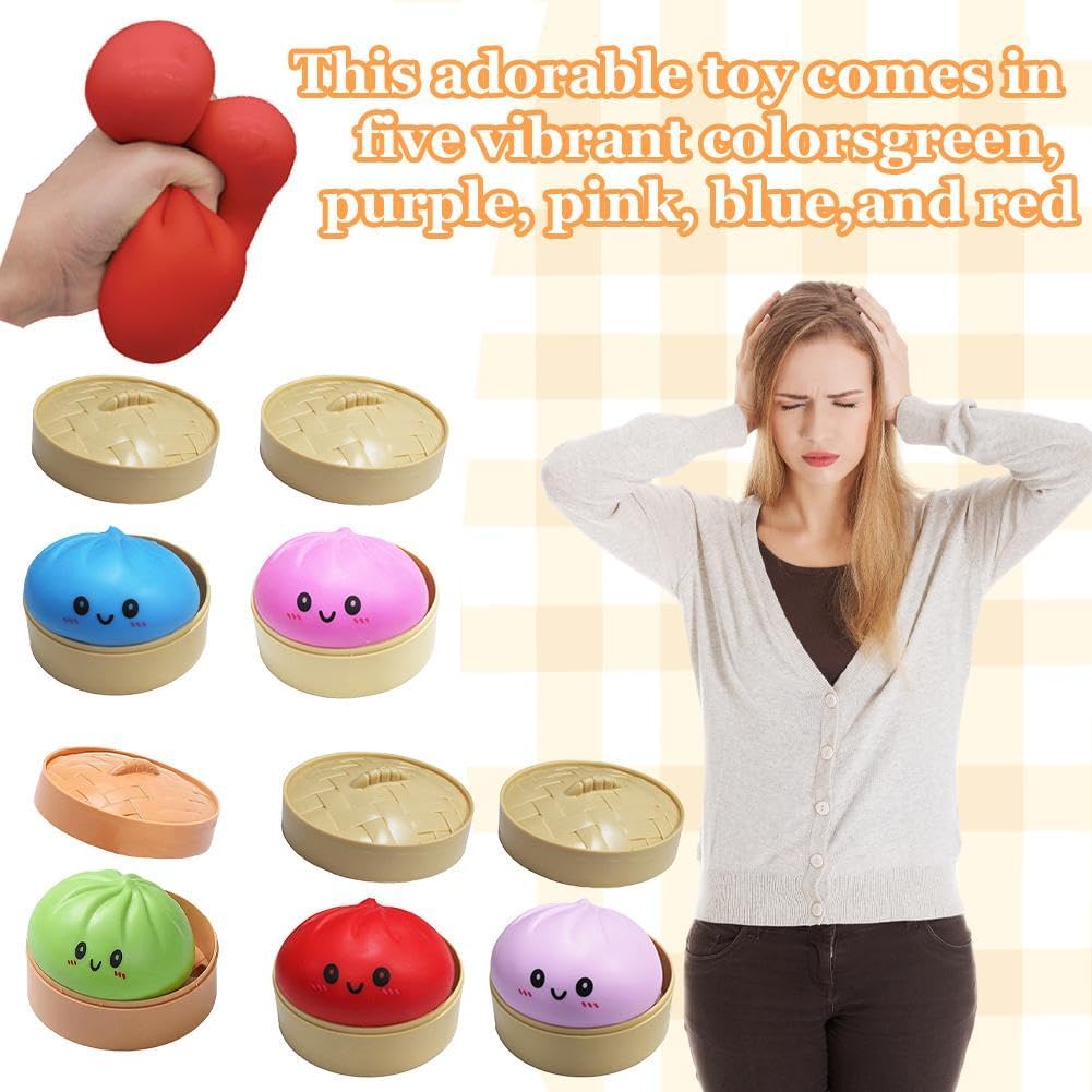 Dumpling Squishies, Glitter Dumpling Mystery Box, Colorful Dumplings Stress Balls Fidget Sensory