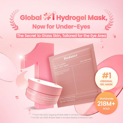 BIODANCE Collagen Peptide Eye Patches, Anti Wrinkle & Smile Line Patches for Face, Under Eye Mask for Fine Lines & Eye