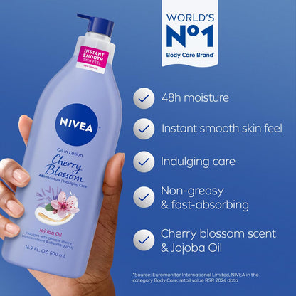 NIVEA Oil Infused Cherry Blossom and Jojoba Oil Body Lotion for
