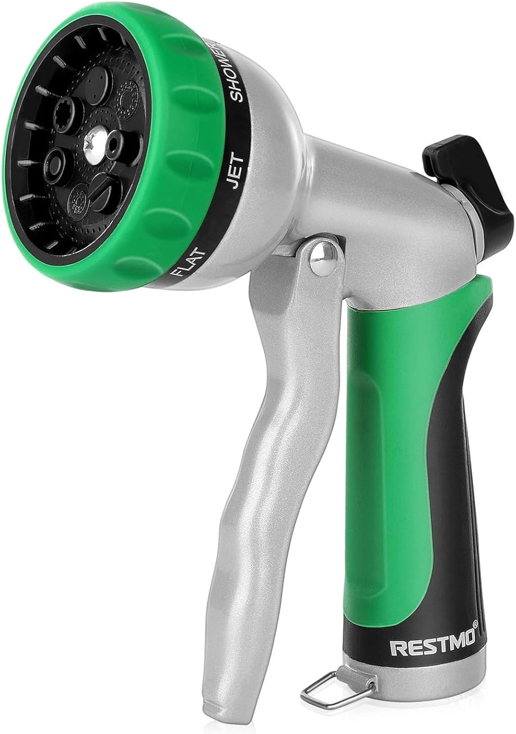 RESTMO Garden Hose Nozzle, Heavy Duty Metal Water Hose Nozzle with 7 Adjustable Spray