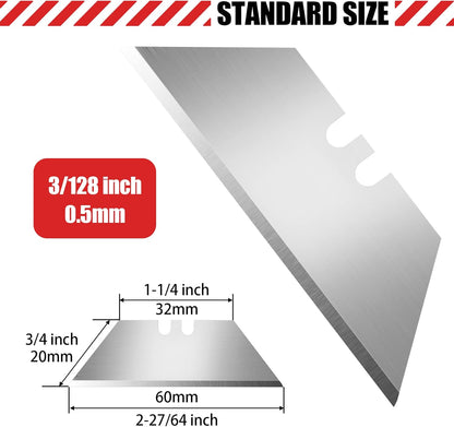 DIYSELF 50 Pack Utility Knife Blades, SK5 Steel Box Cutter Blades with Dispenser, Standard Blades for Box Cutter Utility Knife