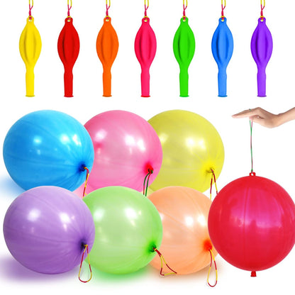 LEEZZIZZ 30Pcs Punch Balloons, Thickened Neon Punching Balloon Heavy Duty Party Favors for Kids with Rubber Band