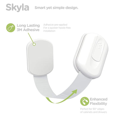 SKYLA HOMES Baby Locks (8-Pack) Child Safety Cabinet Proofing - Safe Quick and Easy 3M Adhesive Cabinet Drawer Door Latches No Screws & Magnets