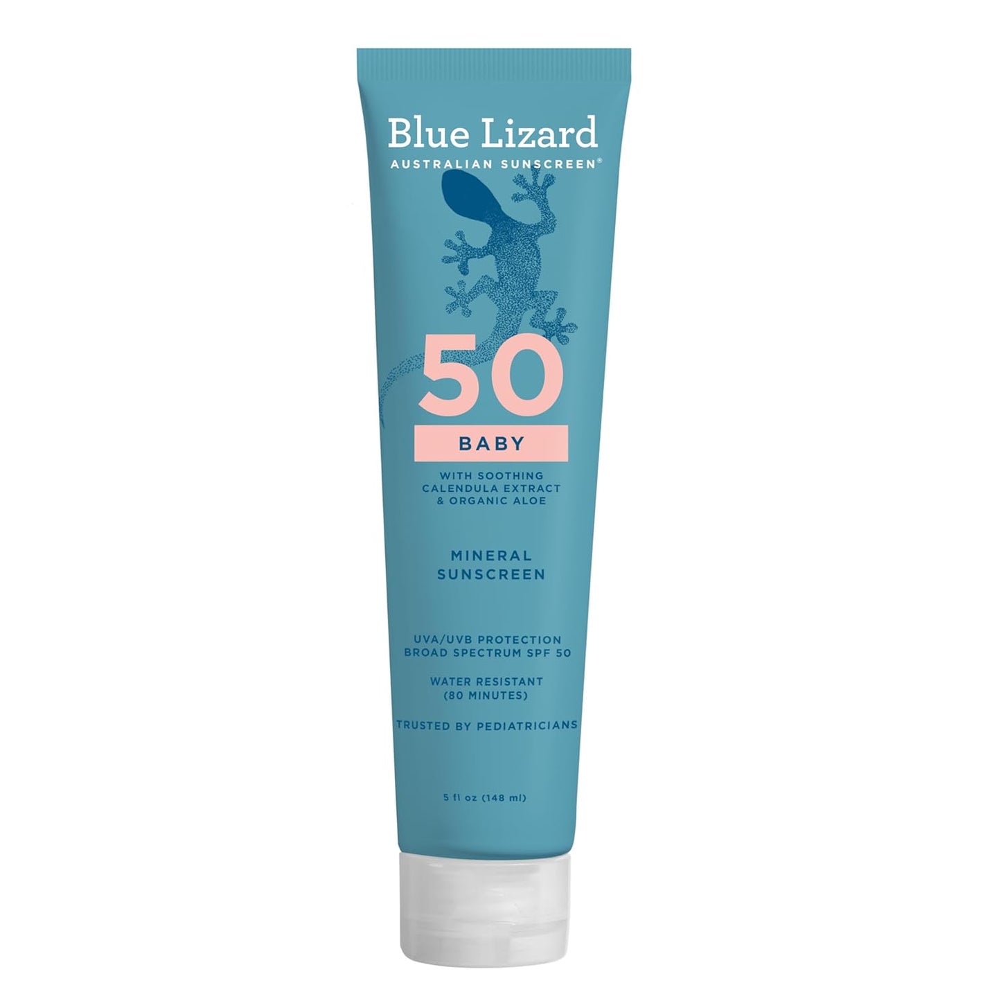 Blue Lizard BABY Mineral Sunscreen with Zinc Oxide, SPF 50+, Water Resistant, UVA/UVB Protection with Smart Cap Technology - Fragrance