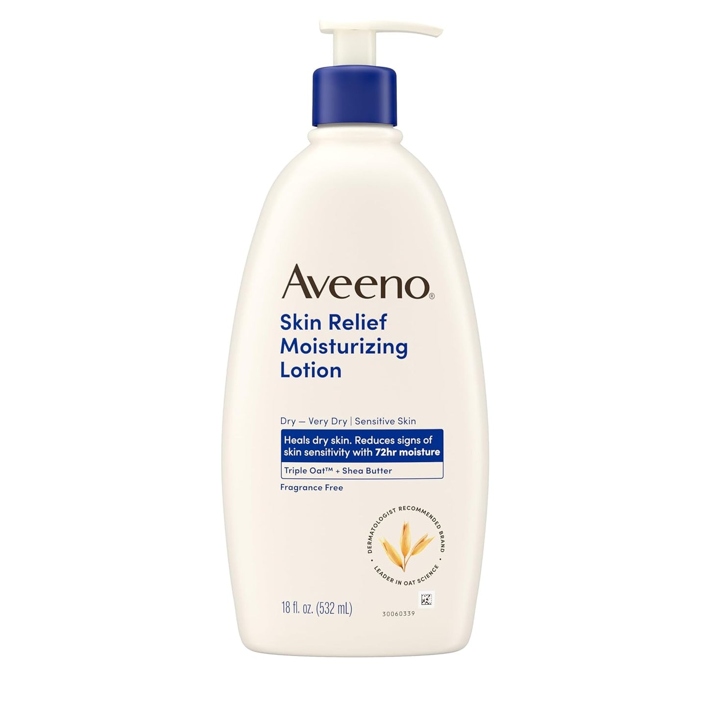 Aveeno Skin Relief Moisturizing Lotion Heals Very Dry, Sensitive Skin, Fast-Absorbing Body Lotion with Soothing Triple Oat & Shea Butter