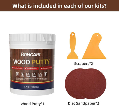 BONCART Wood Filler,Wood Putty,Wood Filler Paintable,Wood Repair Putty Stainable,9.87 Ounce White Wood Filler,Wood Furniture Repair