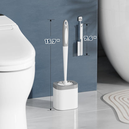 Holaloha Toilet Brush, 3 Pack Toilet Brush and Holder Set Bathroom Accessories, Toilet Bowl Brush and Holder with 3 Crevice Brush for