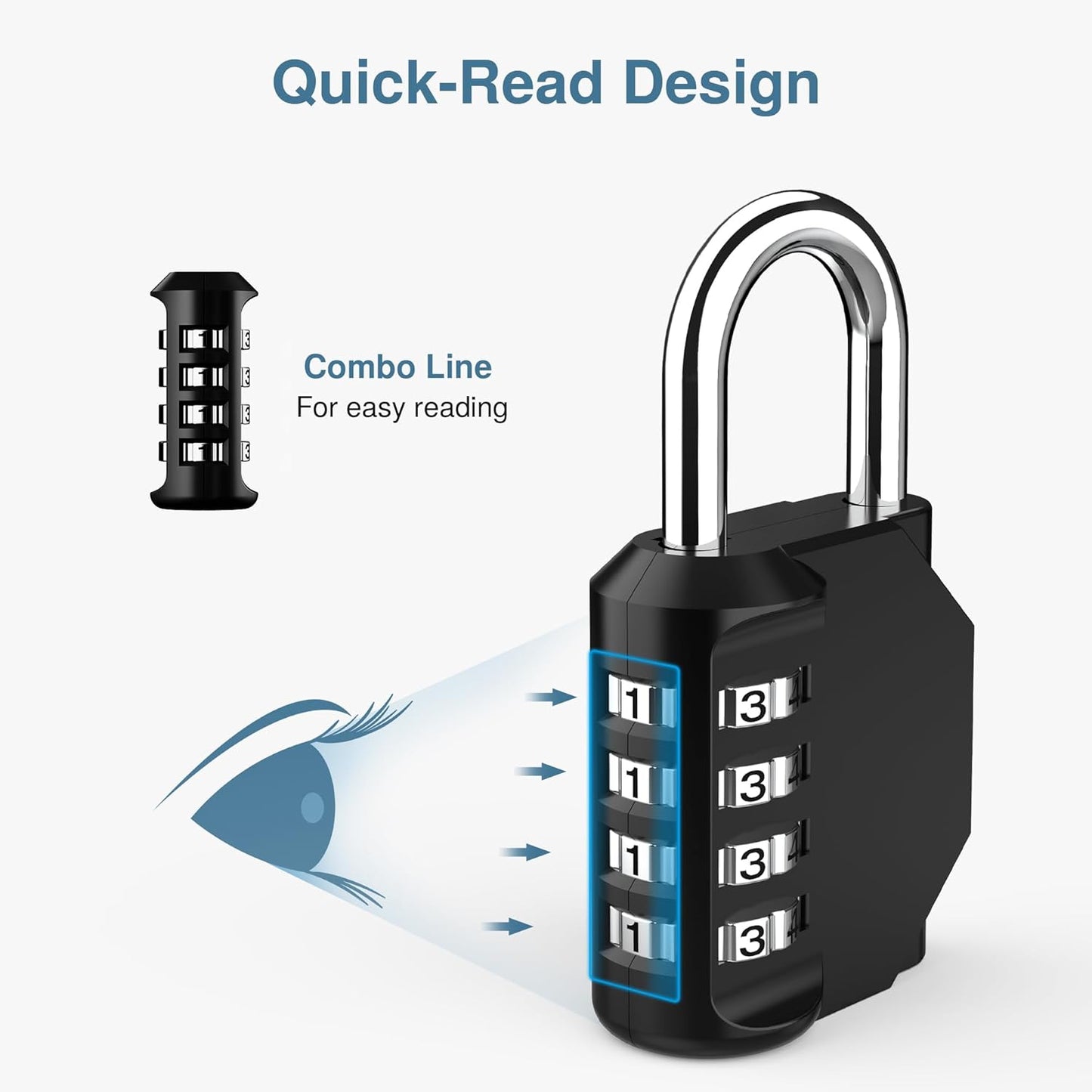 Puroma 2 Pack Combination Lock for Locker 4 Digit Outdoor Waterproof Padlock for School, Gym, Sports, Fence, Toolbox, Gate, Case