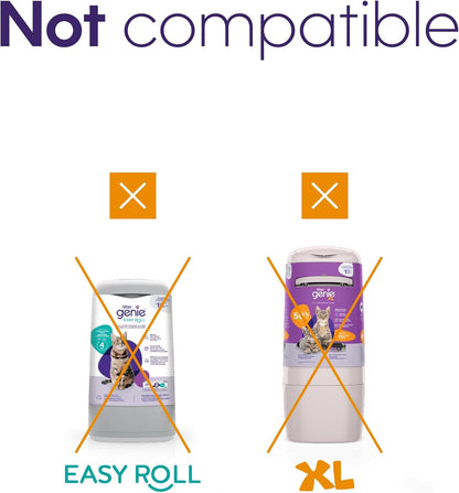 Litter Genie Refill Bags, Jumbo 2-Pack, 56 Total ft, Up to 8 Months of Supply in 2 cartridges, Ultimate Odor Control Cat Litter Bags