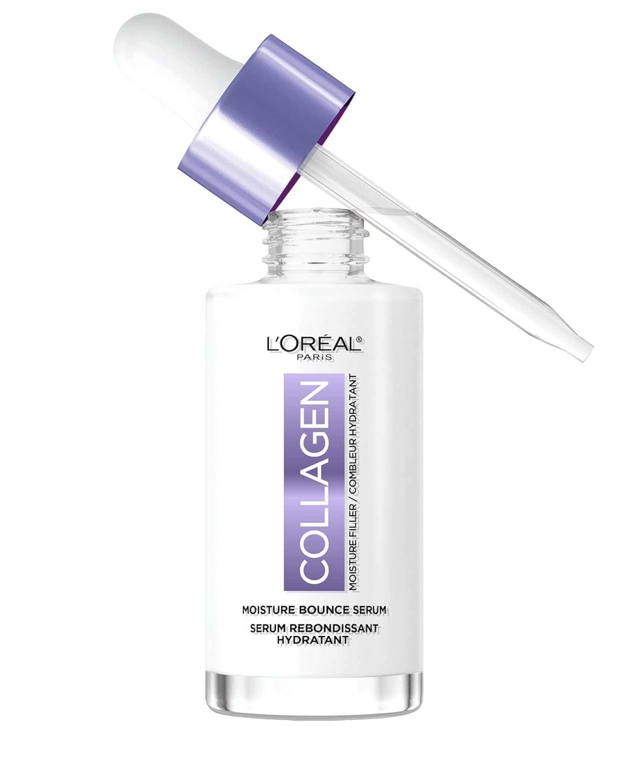 L'Oreal Paris Collagen Moisture Filler Moisture Bounce Face Serum, Glow Serum with Collagen, Glycerin, and Squalane for Bouncy